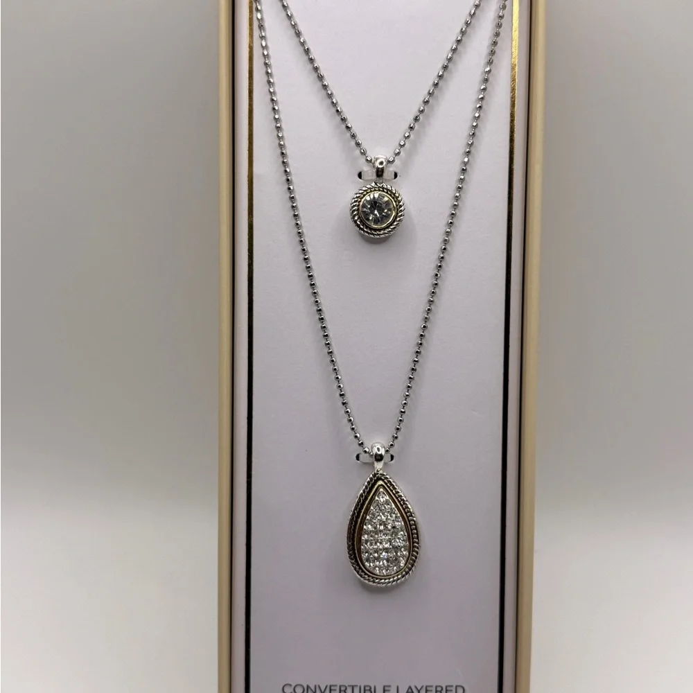 Minimalist Silver Teardrop Pendant Necklace - Picture 9 of 9